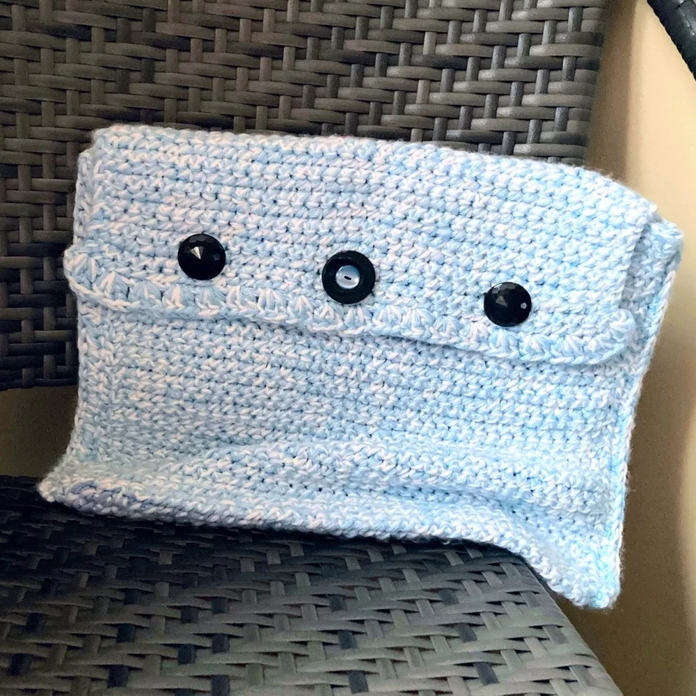NWOT Handmade Hand Knit crochet laptop sleeve bag